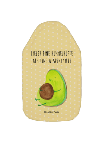 Mr. & Mrs. Panda Wärmflasche Avocado Pfeifen mit Spruch in Gelb Pastell