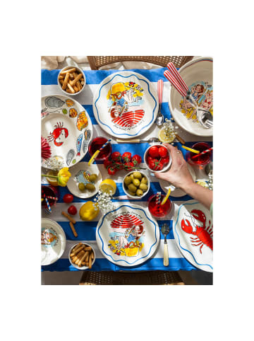 Blond Amsterdam 2tlg. Salatbesteck Set Streifen Sommer in Rot - 25cm