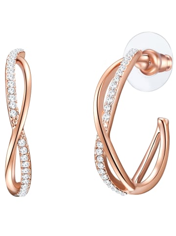 Lulu & Jane Creolen Metall-Legierung Glaskristall in roségold