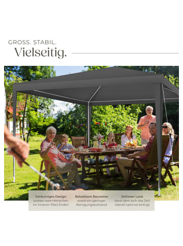 tectake Partyzelt Barinas mit 3 Seitenteilen, wasserdicht, 3x3m