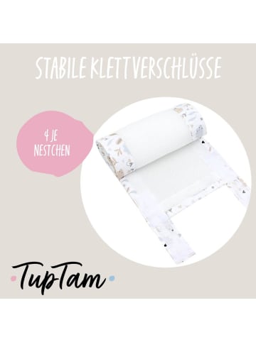 TupTam 2er- Set Bettumrandung in beige/grau