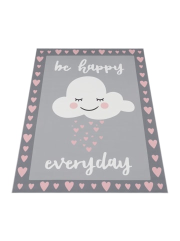 KADIMA DESIGN Kinderteppich Herzen-Wolke Kinderzimmer schmutzabweisend in Pink