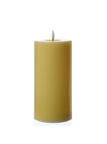 Deluxe Homeart LED Kerze Mia Echtwachs flackernd H: 20cm D: 10cm in gelb