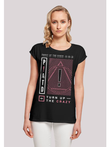 F4NT4STIC Extended Shoulder T-Shirt Panic At The Disco Turn Up The Crazy in schwarz