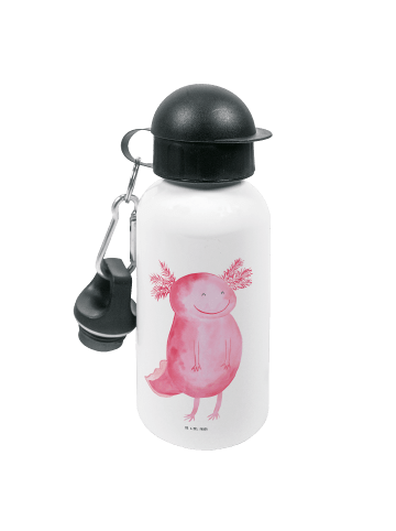 Mr. & Mrs. Panda Kindertrinkflasche Axolotl Glücklich ohne Spruch in Weiß