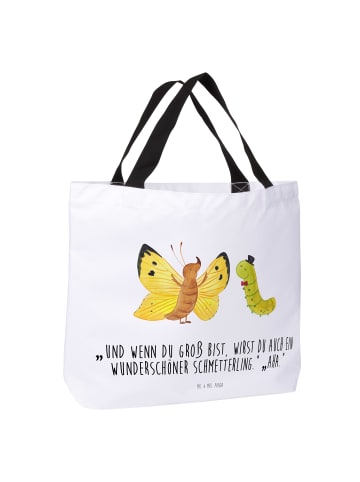 Mr. & Mrs. Panda Tote Bag Raupe Schmetterling mit Spruch in Weiß