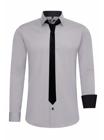 Rusty Neal Hemd mit Krawatte 2er Set in Grau