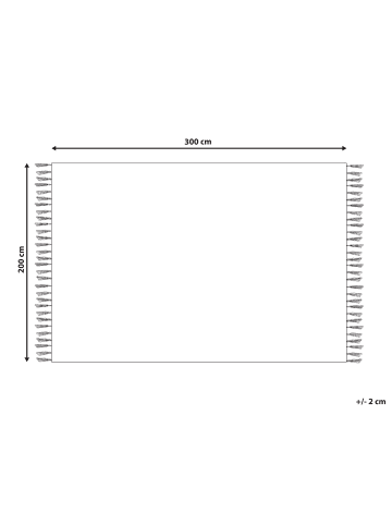 Beliani Geflochtener Teppich ORENCIK in Beige/Schwarz - (W) 200 x (L) 300 cm