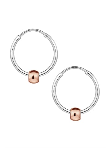 Elli Ohrringe 925 Rosegold Geo, Bi Color_Tri Color, Kugel in Silber