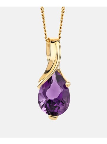 Diamant L'éternel Halskette aus 375 Gelbgold mit Amethyst