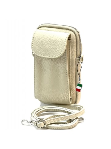Florence Florence Umhängetasche, Handtasche Leder beige ca. 12cm
