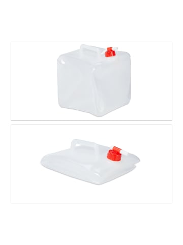 relaxdays 4x Faltkanister in Transparent/Rot - 15 l