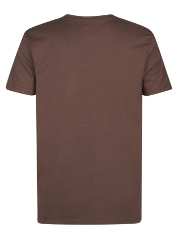 Petrol Industries T-Shirt mit Logo Windward in Braun