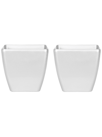 Beliani 2-tlg Outdoor Blumentopf ASTRAS in Silber