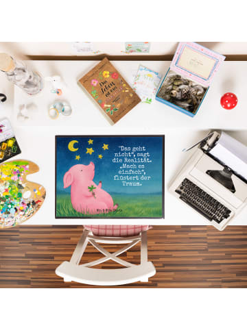 Mr. & Mrs. Panda Schreibunterlage Schwein Glück Design mit Spruch in Weiß