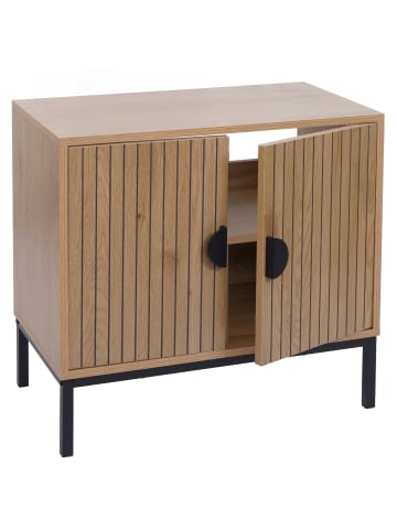 MCW Waschbeckenunterschrank O42 mit 2 Türen, Holzoptik braun