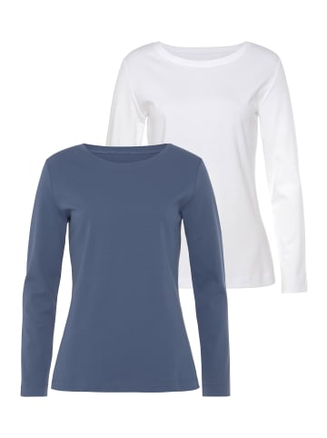 Vivance Langarmshirt in blau, weiß