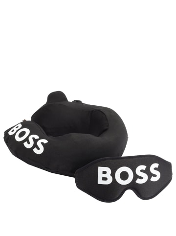 BOSS Geschenk-Set - Nackenkissen + Schlafmaske 2tlg. in schwarz