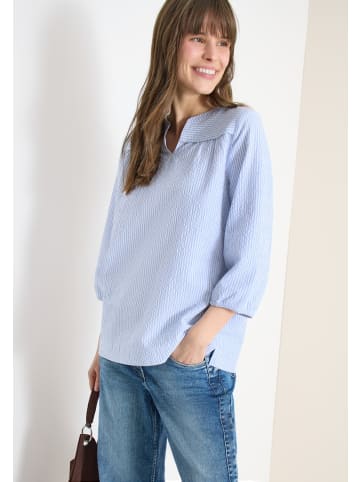 Cecil 3/4-Arm Bluse in Seersucker Qualität in Blau
