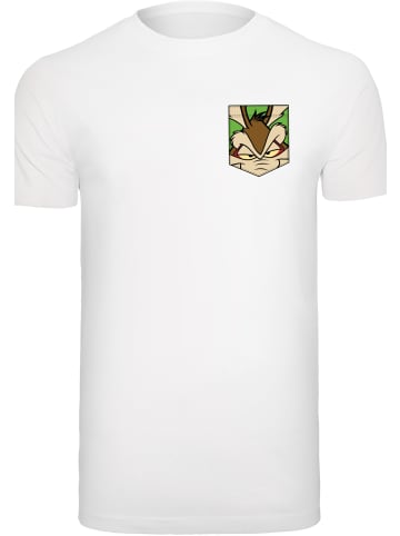 F4NT4STIC T-Shirt Looney Tunes Face Faux Pocket in weiß