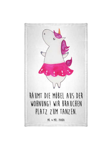 Mr. & Mrs. Panda Handtuch Einhorn Ballerina mit Spruch in Weiß