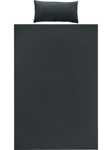 REDBEST Microfaser-Seersucker, Microfaser Bettwäsche Detroit in anthrazit