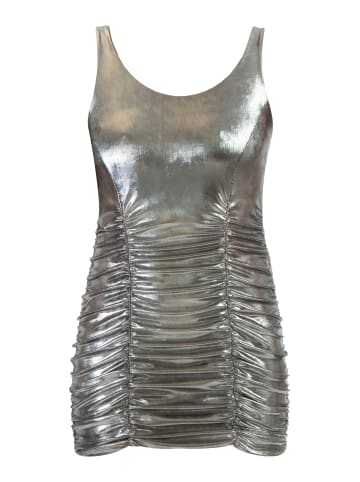 faina Damen Strick Trägerkleid Mini in Schwarz Metallisch
