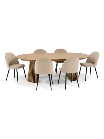 ebuy24 Essgruppe Tokyo Avantgarde 7-teilig Beige 120 x 120 cm