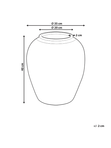 Beliani Blumenvase KATERINI in Braun - (W) 35 x (H) 40 x (L) 35 cm