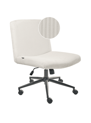 Beliani Bürostuhl GEDDES in Weiß/Schwarz - (W) 59 x (H) 85 x (L) 71 cm