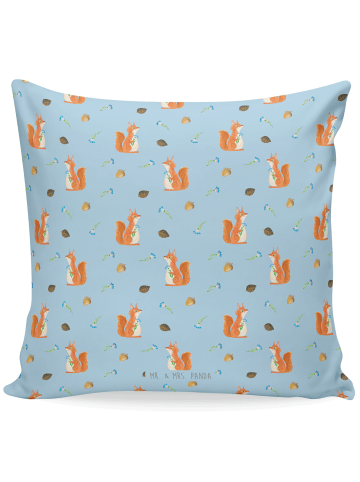 Mr. & Mrs. Panda Dekokissen Eichhörnchen Blume ohne Spruch in Blau