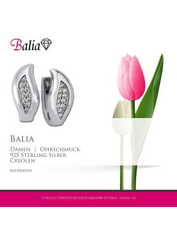 BALIA Silber 925 Damen Creolen Leaf Ohrring ca. 0,9cm