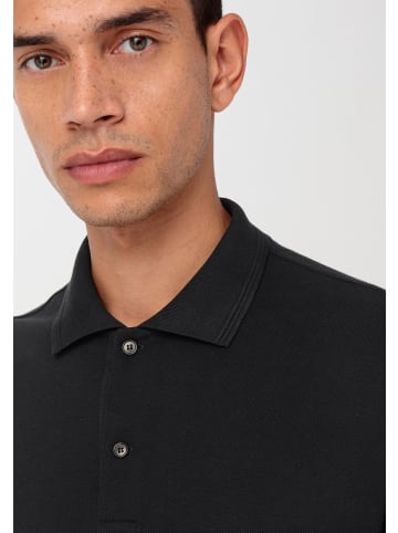 Hessnatur Premium-Zwirn Poloshirt in schwarz