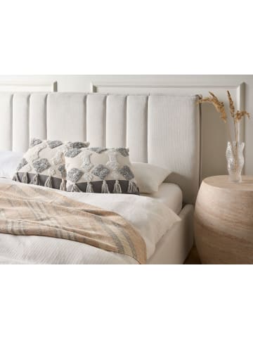 Beliani 2er-Set Dekokissen ALOCASIA in Beige/Grau/Weiß
