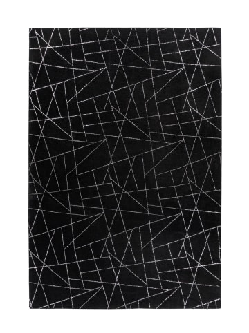 Kayoom Hochflor Teppich Bijou 125 in schwarz - silber - rechteckig