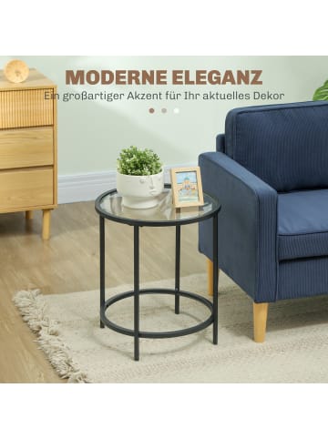 HOMCOM Couchtisch-48L x 48B x 54,7H cm-Schwarz