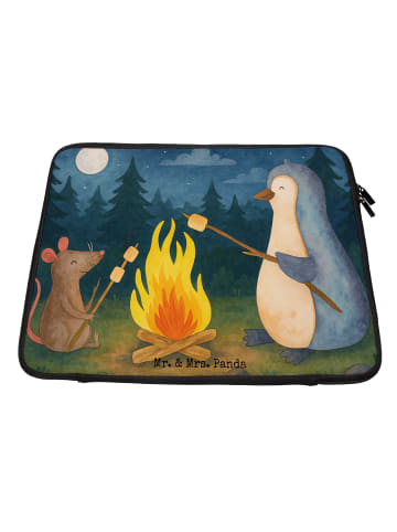 Mr. & Mrs. Panda Laptop Tasche Pinguin Lagerfeuer Design ohne Sp... in Weiß