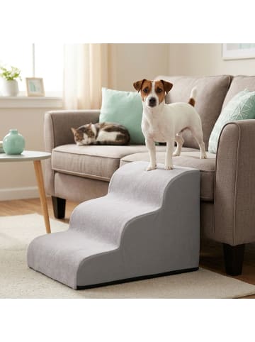 relaxdays Hundetreppe in Grau - (B)40 x (H)40 x (T)57 cm