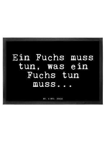Mr. & Mrs. Panda Schmutzmatte Ein Fuchs muss tun,... mit Spruch in Schwarz