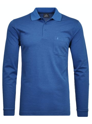 Ragman Softknit-Polo Fineliner, Langarm in Blau