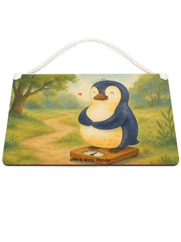 Mr. & Mrs. Panda Holztafel Pinguin Diät Design ohne Spruch in Weiß