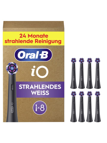 Oral-B Aufsteckbürsten „iO Strahlendes Weiss“ in Schwarz (8 St. - FFU)