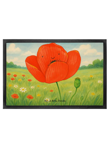 Mr. & Mrs. Panda fußmatte Blume Mohnblume Design ohne Spruch in Weiß