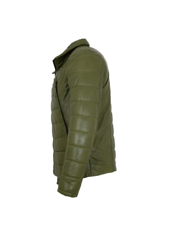 JILANI Stepplederjacke Lammnappa in Oliv
