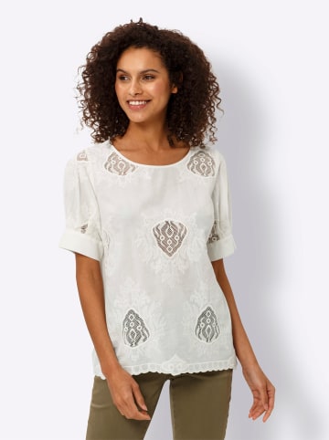 Heine Kurzarm-Bluse in champagner