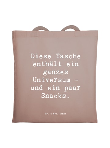 Mr. & Mrs. Panda Schultertasche Spruch Tragetasche Universum mit... in Braun Pastell