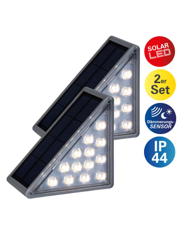 näve LED Solarleuchte "SCALA" in grau - (L)11 cm x (B)5.2 cm x (H)6.2 cm