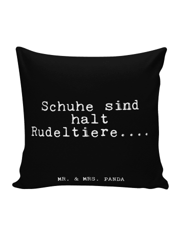Mr. & Mrs. Panda Kissen 40x40 Schuhe sind halt Rudeltiere.......... in Schwarz