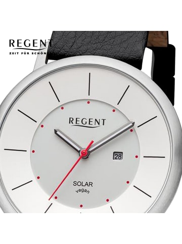Regent Analog-Armbanduhr Regent Lederarmband schwarz groß (ca. 41mm)
