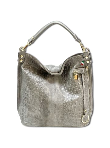 Florence Florence Beuteltasche, Shopper Leder grau ca. 41cm